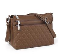 TANTOMI Purses for Women, Quilted PU Leather Crossbody Bag Soft Shoulder handbags with Long Adjustable Shoulder Strap, Dark Brown