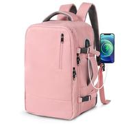 TANTOMI Ryanair Cabin Bags 41cm x 30cm x 16cm, Under Seat Cabin Bag Travel Backpack Cabin Size with Shoe Compartment for Men and Women - Pink