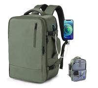 TANTOMI Ryanair Cabin Bags 41cm x 30cm x 16cm, Under Seat Cabin Bag Travel Backpack Cabin Size with Shoe Compartment for Men and Women - Green