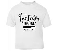 Tantrum Loading bar Please Wait Statement [BBY5] Short Sleeve Cotton Toddler t Shirt, 1-2 Years, White