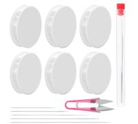 Tantsic 6 Rolls Elastic String, 0.4mm 0.5mm 0.6mm 0.7mm 0.8mm 1mm Clear Bracelet String Crystal Strings, Elastic Stretch Cord Stretchy Beading String with Beading Needles for Bracelets Jewelry Making