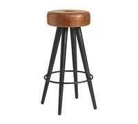 Tanu Stool - Black Metal Frame - Bruciato Tan Leather.