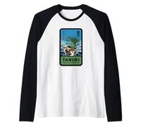 Tanuki Transformation Japanese Folklore Bamboo Bonsai Mount Raglan Baseball Tee