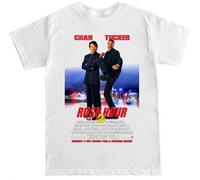 TANUVJXK Rush Hour 2 Cover Jackie CHAN Tucker 1990S Movie Funny Humor Retro Film T Shirt White M
