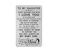 TANWIH Daughter I Love You Gifts Engraved Wallet Card, You Will Always Be My Baby Girl, To My Daughter Birthday Graduation Christmas Wedding Gifts from Mom Dad