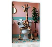 TANWYTQFAEH Framed Funny Bathroom Wall Art Artwork Pictures Toilet For Walls Prints Animal Autumn Posters Decor (THE-0A, 40x60 cm, Framed)