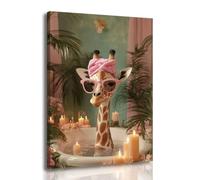 TANWYTQFAEH Framed Funny Bathroom Wall Art Artwork Pictures Toilet For Walls Prints Animal Autumn Posters Decor Cute Picture Wall Decor for Bathroom (THE-0B, 30x40 cm, Framed)