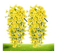 Tanxemery Fake Petunias | Realistic Artificial - Weatherproof 2 Pieces Eternal Flowers for Planter, Window Box, Pot, Vase, Patio, Garden,