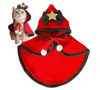Tanxier Cat Christmas Outfit - Soft Thick Pets Christmas Costume | Warm Apparel With Star Bow And Pompoms For Cats And Puppy New Year Parties Cosplay