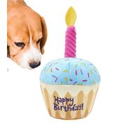 Tanxier Dog Birthday Plush Toy, Happy Birthday Cake Stuffed Dog Toy, Chew-Resistant Soft Props for Large Medium Small Breeds Party Photoshoots Celebration
