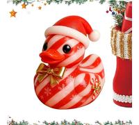 Tanxier Duck Figurine | Gingerbread Tiny Christmas Ducks | Holiday Tree Candy Cane Texture Cute Animal Desktop Decor for Workplace Party Counter Kids Room Fireplace Bedside