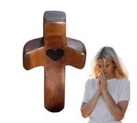Tanxier Wood Crosses - Comfort Crosses Of Wood and Love | Portable Wood Vintage Crosses Encouragement Gift for Friends, Praying