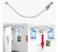 Tanxih Corner Shower Curtain Rod Adjustable Stainless Steel L Shaped Rack Drill Free Install for Bathroom, Bathtub, Clothing Store (Silver, 70-100cm X 70-100cm)