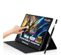 TANXJIA Pro 15.6 inch 4K OLED Touchscreen Portable Monitor | 100% AdobeRGB, ΔE<2 | Metal Rotating Stand, Foldable Smart Cover & Stylus | Ultra-Accurate Color for Photography, Video Editing & Design