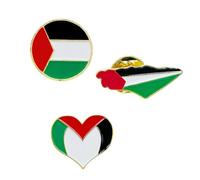 tanxuan Palestine Map Flag Enamel Pins Set 3Pcs Palestinian Pin Button Badge Palestinian Support Brooches Metal Alloy Lapel Pin Palestinian Flag Button Pin Support Palestine