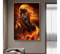 TANYANG Abstract Fire Horse Wall Art Painting Printed On Canvas Modern Animal Poster And Print Picture Living Room Home Decor 40X50Cm No Frame
