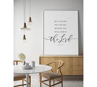 TANYANG Bible Verse Wall Art Canvas Painting But As For Me And My House, We Will Serve The Lord Quotes Scripture Print Poster Home Decor 60X90Cm No Frame