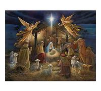 TANYANG Birth Of Jesus Christ Nativity Scene Christmas Jesus Canvas Painting Print Virgin Mary Religious Poster Wall Living Room Decor 40X50Cm No Frame