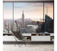 TANYANG Custom Cityscape Outside Window Mural Background Wallpaper Bedroom Decoration City Landscape 3D Wall Papers Home Decor 200Cm(W)×140Cm(H)