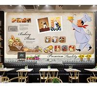 TANYANG Customized 3D Murals European and American Hand-Painted Bakery Background Wall Fashion Gourmet Bakery Shop Back Decoration 250Cm(W)×175Cm(H)