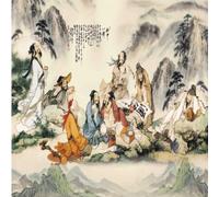 TANYANG Customized Large Wallpaper Mural Chinese Eight Immortals Figure Eight Immortals Drunk Drink Figure Background Wall Decor 430Cm(W)×300Cm(H)