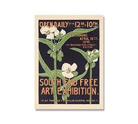 TANYANG Flower Art Nouveau Exhibition Poster Botanical Wall Art Canvas Posters Painting Picture Living Room Home Decor 21X30Cm No Frame