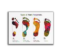 TANYANG Types Of Footprints Orthopedics Art Podiatry Decoration Biology Posters, Medical Gifts, Watercolor Prints 60X90Cm No Frame