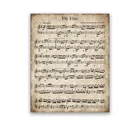 TANYANG Vintage Fur Elise Sheet Music Poster Beethoven Classical Piano Music Print Christmas Canvas Painting Picture Song Decoration 50X70Cm No Frame