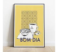 TANYANG Yellow Bom Dia Portugal Wall Art Prints Minimalism Poster Kitchen Art Coffee Canvas Painting Pictures For Living Room Food Home Decor 50X70Cm No Frame