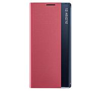 TANYO Smart View Case for Samsung Galaxy S20 FE (Fan Edition), Prime Flip Case Cover with Clear View Window, Elegant Mirror Flip Case Cover with Foldable Stand - Pink