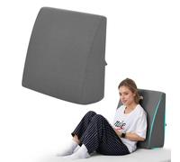 TANYOO Back Pillow for Bed Sitting Up High Resilience Wedge Reading Pillow for Sitting in Bed Adult Soft Support Backrest Pillow for Reading Gaming Watching TV 23.6” x22” (Gray)