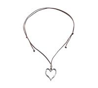 Tanyoyo Long Boho Necklaces for Women Vintage Leather Pendant Love Heart Choker Ethnic Style Silver Circle Hippie Sweater Necklace, Big, Metal, No Gemstone