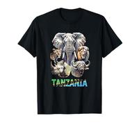 Tanzania Big-Five Wildlife Watercolor for Safari Fans T-Shirt