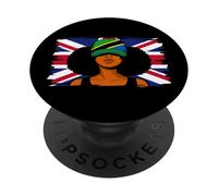 Tanzania Britain Flag Women Roots British Tanzanian Heritage PopSockets Adhesive PopGrip