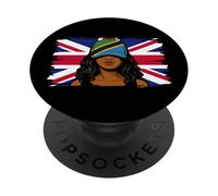 Tanzania Britain Flag Women Roots British Tanzanian Heritage PopSockets Adhesive PopGrip