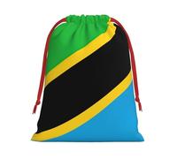 Tanzania Flag Christmas Drawstring Bags Gift Wrapping Bag Small Gifts Candy Jewelry Wedding Wrap Bag