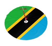 Tanzania Flag Christmas Tree Skirt 36" Fashion Holiday Accessories Suitable for Halloween and Christmas