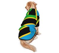 Tanzania Flag Dog Hoodie for Medium Large Dogs, Warm Soft Pet Sweatshirt, Easy to Wear Jumper Clothes