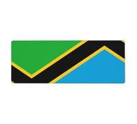 Tanzania Flag Long and Large Rubber Mouse pad for Office Computers 12x31.5in