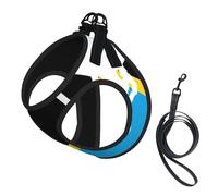 Tanzania Flag Map Print Small Dog Harness And Leash Set, Adjustable Soft Vest With 360° Reflective Straps For Cats Puppy