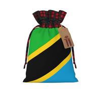 Tanzania Flag print Christmas Drawstring gift Bags Gift Pouch Candy Pouch fun Wedding Bags 30 x 21 cm