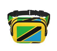 Tanzania Flag Print Waist Pack Square Waist Bag Workout Hiking Running Travel Gym Pretty Zipper Fashion