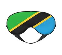 Tanzania Flag Printing Soft Eye Mask,Double-Sided Soft Eye Cover for Sleep,Travel,Yoga, Adjustable Strap, Blocks Light
