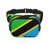 Tanzania Flag Unisex Adjustable Waist Square Double Layer Waist Pack for Outdoor Activities Travelling Running Hiking