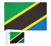 Tanzania Flag Wooden Puzzles for Adults Colorful Jigsaw Puzzle Home Decors Gift 1000 PCS
