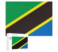 Tanzania Flag Wooden Puzzles for Adults Colorful Jigsaw Puzzle Home Decors Gift 500 PCS