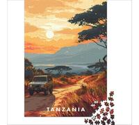 Tanzania Travel Poster jigsaw puzzle1000 pieces | perfect indoor activity for a rainy day when the weather keeps the whole family at home all afternoon38x52cm