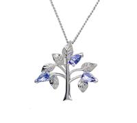 Tanzanite Tree of Life Pendant Necklace Ojewellery Silver 18 inches