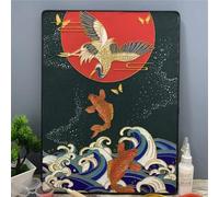 TANZEQI Cloisonne Enamel Painting DIY Kit for Chinese Cloisonné Enamel Art of Crane and Scenery, Intangible Cultural Heritage (Crane C)