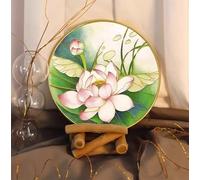 TANZEQI Cloisonné Painting for Beginner Enamel Panting Sand Art Intangible Cultural Heritage Decorative Painting Ornaments Lotus DIY Kit (Lotus B)